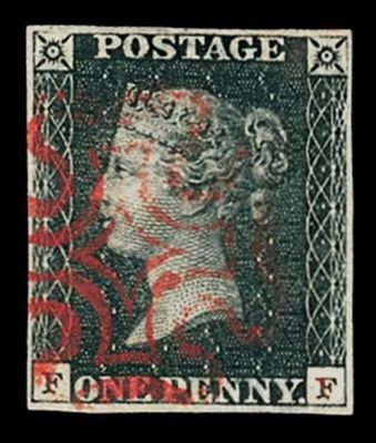 GB QUEEN VICTORIA 1840, 1d BLACK PENNY Pl.5 F|F, SGAS25, 4 MARGINS GB QUEEN VICTORIA 1840, 1d BLACK PENNY Pl.5 F|F, SGAS25, 4 MARGINS