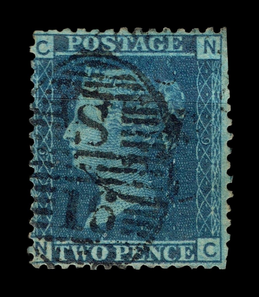GB QUEEN VICTORIA 1858, 2d DEEP BLUE, SG 47, Pl.9, NC-CN, Used GB QUEEN VICTORIA 1858, 2d DEEP BLUE, SG 47, Pl.9, NC-CN, Used