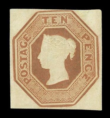 GB QUEEN VICTORIA, 10d BROWN, Die 1, SG57, Mi.6, MNH