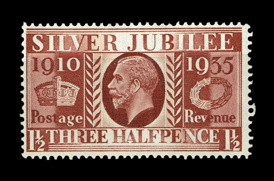 GB KING GEORGE V, 1935, SILVER JUBILEE, 1½d RED-BROWN, Sg.455, MNH/Mint, ERROR