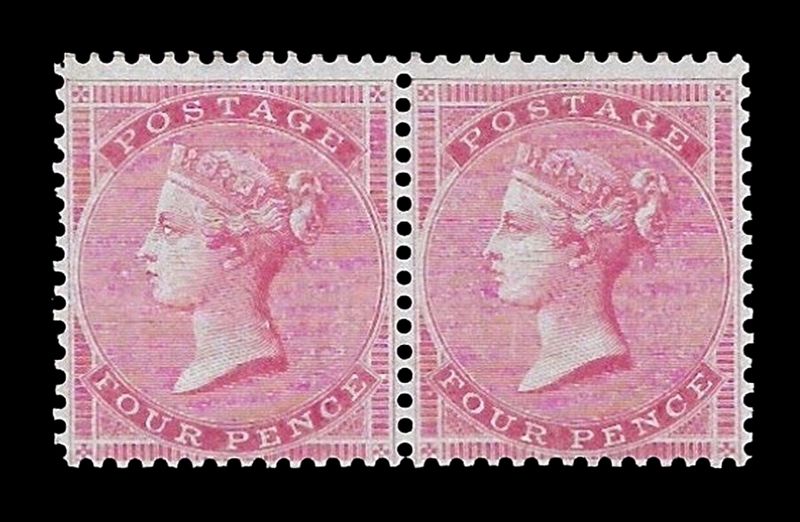 GB QUEEN VICTORIA 1855, 4d CARMINE (Paper White), Pl.1, Sg.62b, Mi.12Xxz, MNH