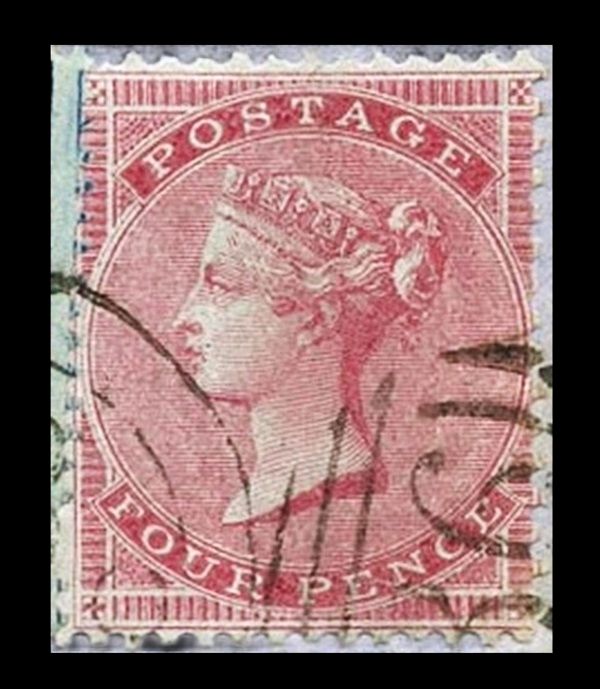 GB QUEEN VICTORIA 1857, 4d CARMINE (Paper Slightly Blued, Sg.62a, Mi.12Xxy, On letter GB QUEEN VICTORIA 1857, 4d CARMINE (Paper Slightly Blued, Sg.62a, Mi.12Xxy, On letter