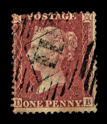 GB QUEEN VICTORIA 1856, 1d RED-BROWN, SG 40 Plate 38, D-B, Used GB QUEEN VICTORIA 1856, 1d RED-BROWN, SG 40 Plate 38, D-B, Used