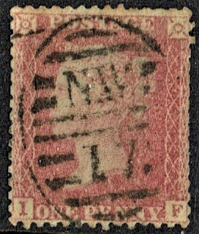 GB QUEEN VICTORIA 1861, 1d ROSE-RED, SG42, I-F, Used GB QUEEN VICTORIA 1861, 1d ROSE-RED, SG42, I-F, Used