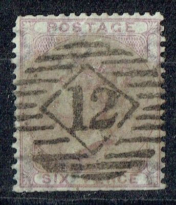 GB QUEEN VICTORIA, 1856, 6d DEEP LILAC, SG69, Mi.14yb, Used