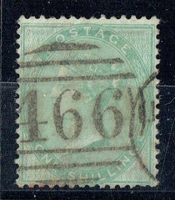 GB QUEEN VICTORIA, 1856, 1s PALE GREEN, SG72, Mi.15yb, Used