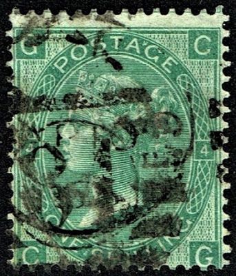 GB QUEEN VICTORIA, 1867, ERRORS, 1s DEEP GREEN, Pl.4, Sg.115, Mi.33, GC-CG, Used