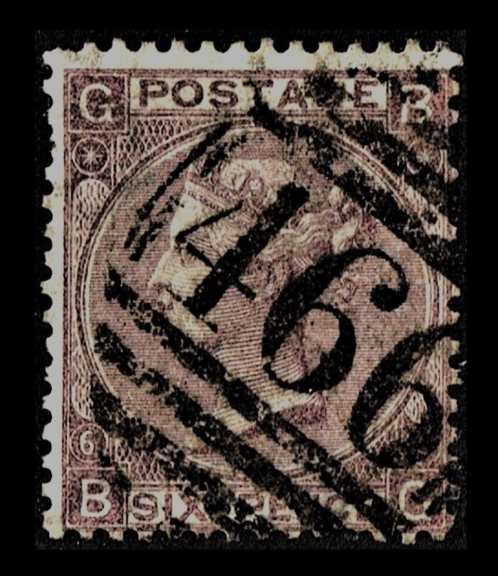 GB QUEEN VICTORIA, 1865, 6d DEEP LILAC, SG96, Pl.6, Mi.38, With Hyphen, Used
