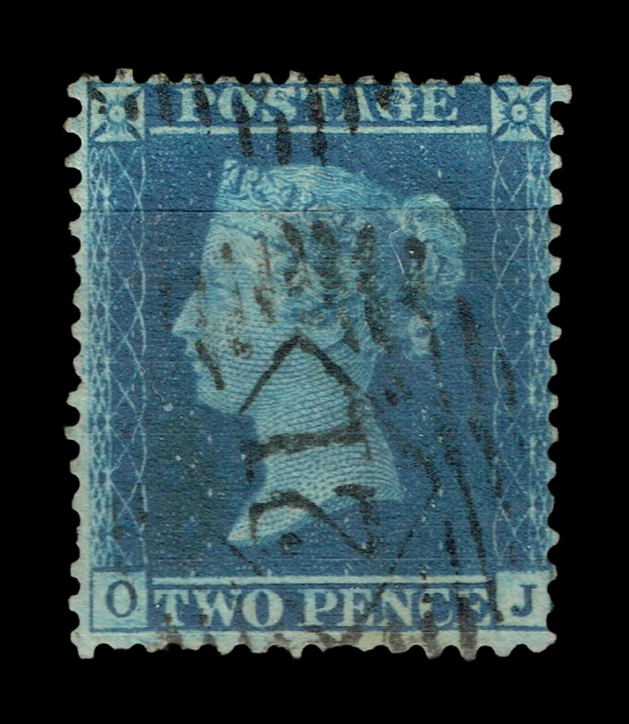 GB QUEEN VICTORIA, 1855, 2d BLUE, Pl.5, SG34, Plate 5, O-J, USED GB QUEEN VICTORIA, 1855, 2d BLUE, Pl.5, SG34, Plate 5, O-J, USED