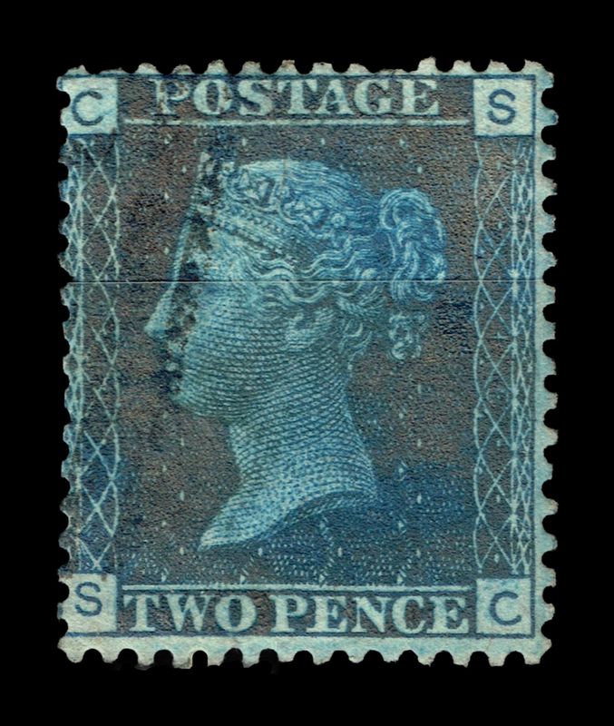 GB QUEEN VICTORIA 1858, 2d DEEP BLUE, SG 47, Pl. 15, CS-SC, Used