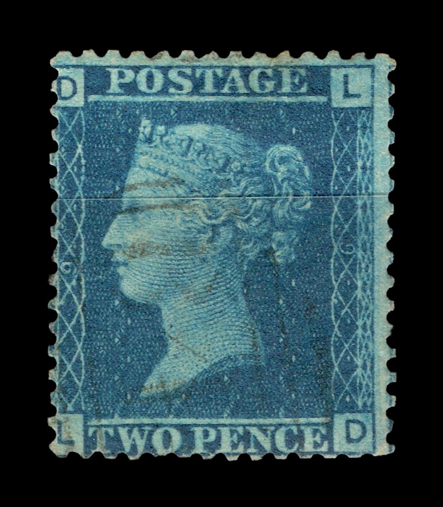 GB QUEEN VICTORIA 1858, 2d BLUE, SG 45, Plate 9, LD-DL, USED