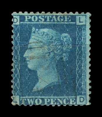 GB QUEEN VICTORIA 1858, 2d BLUE, SG 45, Plate 9, LD-DL, USED