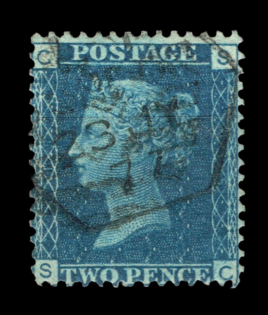 GB QUEEN VICTORIA 1858, 2d DEEP BLUE, Sg.47, Pl.15, SC-CS, Fine Used