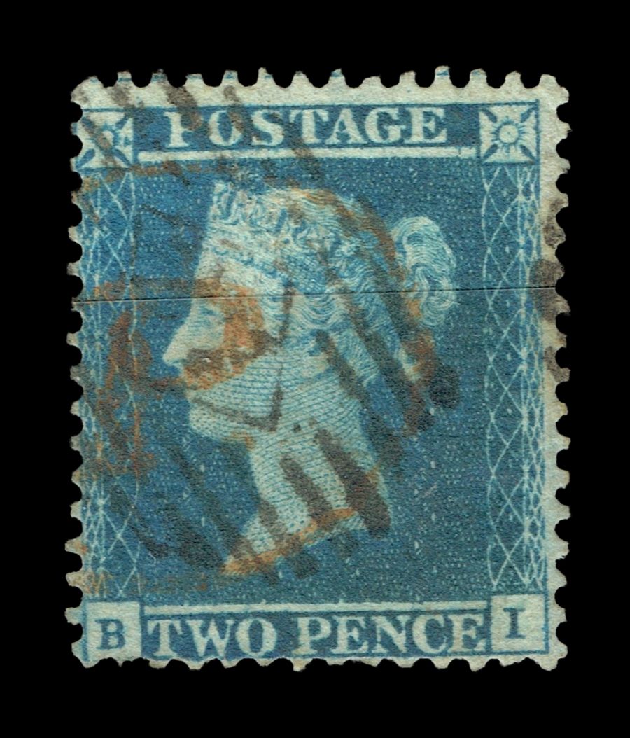 GB QUEEN VICTORIA, 1854, 2d BLUE, SG 23, Plate 4, B-I, USED