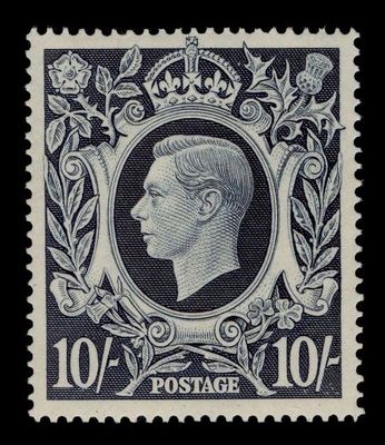 GB KING GEORGE VI 1939,10s DARK BLUE SG478, MNH