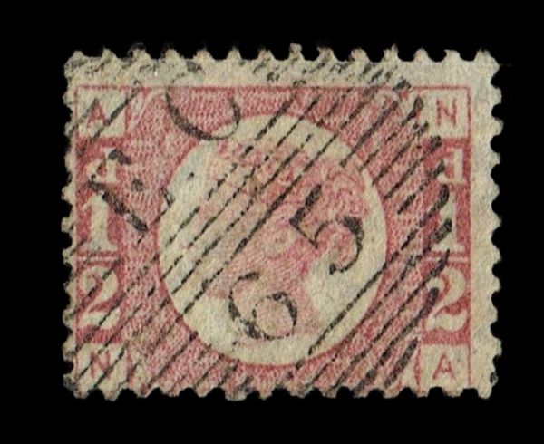 GB QUEEN VICTORIA 1870, ½d ROSE, SG48/49 Pl.9, Mi.41, AN|NA, USED/FU GB QUEEN VICTORIA 1870, ½d ROSE, SG48/49 Pl.9, Mi.41, AN|NA, USED/FU