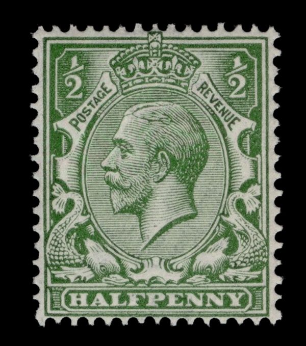 GB KING GEORGE V, SG351 ½d PALE GREEN (OLIVE), VAR N14, Mint
