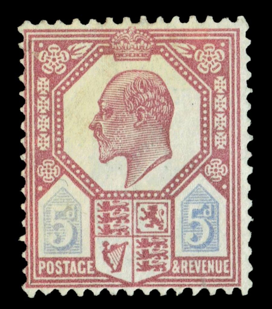 GB KING EDWARD VII, 1906, 5d DULL-REDDISH PURPLE and ULTRAMARINE, Sg.242, Mi.110Ix, MM GB KING EDWARD VII, 1906, 5d DULL-REDDISH PURPLE and ULTRAMARINE, Sg.242, Mi.110Ix, MM