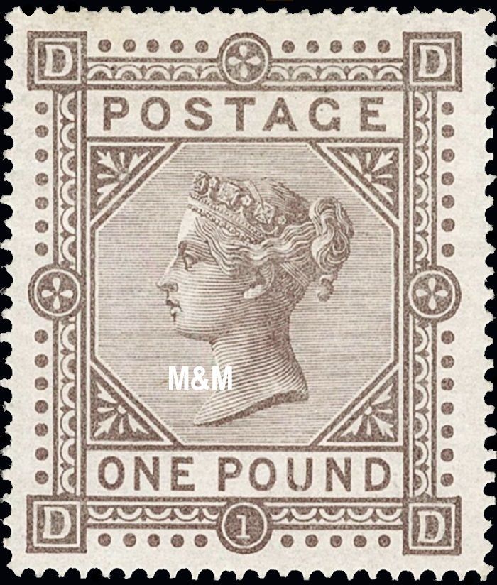 GB QUEEN VICTORIA 1882, £1 BROWN-LILAC, Pl.1, Sg.136, Mi.69x, DD-DD, MNH GB QUEEN VICTORIA 1882, £1 BROWN-LILAC, Pl.1, Sg.136, Mi.69x, DD-DD, MNH