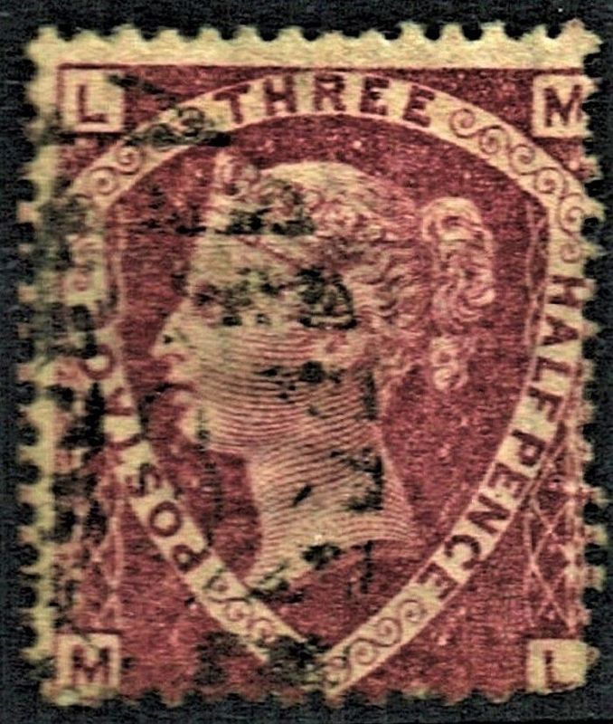 GB QUEEN VICTORIA 1860, 1½d ROSE RED SG51, L-M/M-L, Pl.6, Used