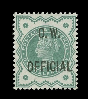 GB QUEEN VICTORIA 1896, ½d BLUE-GREEN, O.W. OFFICIAL, SGO32, MNH GB QUEEN VICTORIA 1896, ½d BLUE-GREEN, O.W. OFFICIAL, SGO32, MNH