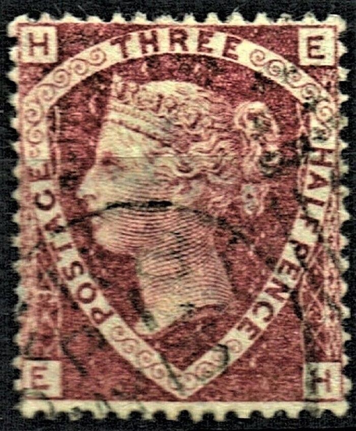 GB QUEEN VICTORIA 1860, 1½d ROSE RED SG51, Pl.3, H-E/E-H, Used