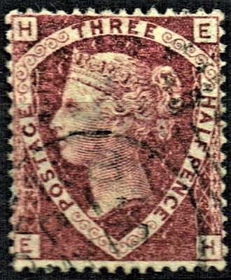GB QUEEN VICTORIA 1860, 1½d ROSE RED SG51, Pl.3, H-E/E-H, Used