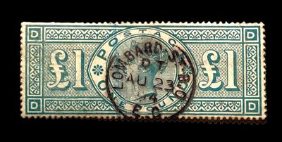 GB KING EDWARD VII, £1 DEEP GREEN, SG320, USED GB KING EDWARD VII, £1 DEEP GREEN, SG320, USED