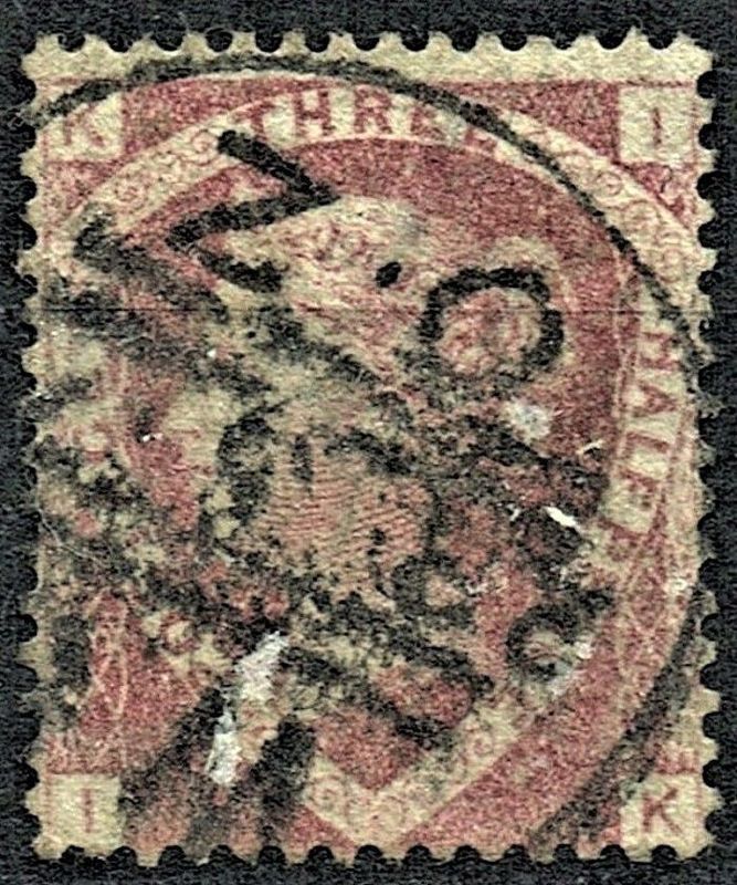 GB QUEEN VICTORIA 1860, 1½d ROSE-RED SG51, Pl.3, K-I/I-K, Used