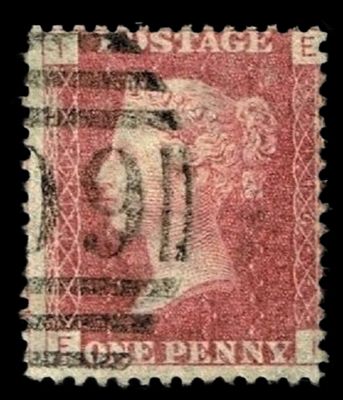 GB QUEEN VICTORIA 1864 1d Red-Brown, SG43, Pl.114, Mi.40, IE-EI, Used GB QUEEN VICTORIA 1864 1d Red-Brown, SG43, Pl.114, Mi.40, IE-EI, Used