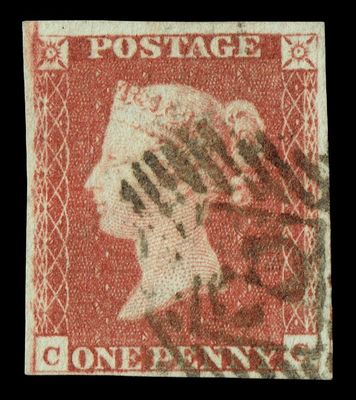 GB QUEEN VICTORIA 1841, 1d RED-BROWN, Sg.8, Pl.11, C-C, 4 MARGIN, Used/FU GB QUEEN VICTORIA 1841, 1d RED-BROWN, Sg.8, Pl.11, C-C, 4 MARGIN, Used/FU