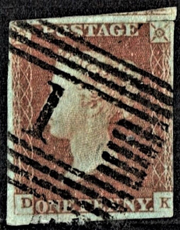 GB QUEEN VICTORIA 1841, 1d RED-BROWN, SG8, D-K, 3¾ MARGIN, Used - Damaged