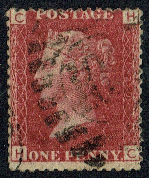GB QUEEN VICTORIA 1864 1d Red-Brown, SG43, Pl.120, Mi.40, C-H/H-C, Used GB QUEEN VICTORIA 1864 1d Red-Brown, SG43, Pl.120, Mi.40, C-H/H-C, Used