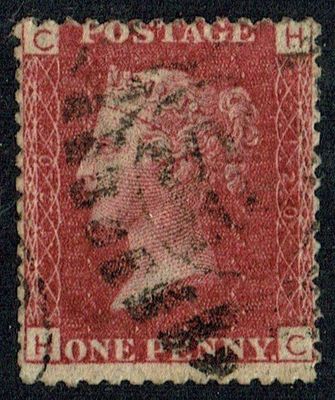 GB QUEEN VICTORIA 1864 1d Red-Brown, SG43, Pl.120, Mi.40, C-H/H-C, Used GB QUEEN VICTORIA 1864 1d Red-Brown, SG43, Pl.120, Mi.40, C-H/H-C, Used