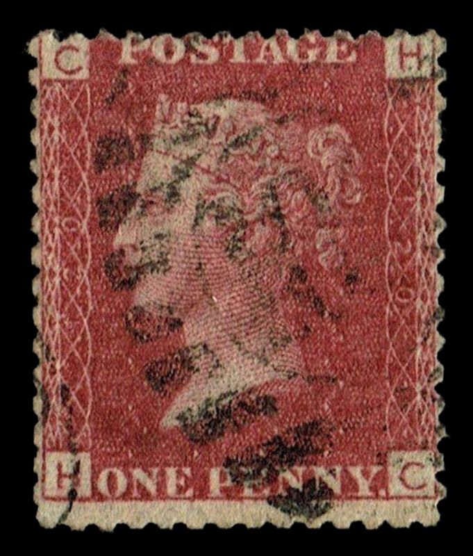 GB QUEEN VICTORIA 1864 1d Red-Brown, SG43, Pl.120, Mi.40, HC/CH, Used