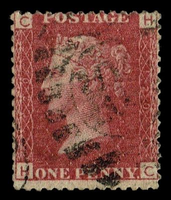 GB QUEEN VICTORIA 1864 1d Red-Brown, SG43, Pl.120, Mi.40, HC/CH, Used