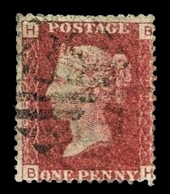 GB QUEEN VICTORIA 1864 1d Red-Brown, SG43, Pl.111, Mi.40, HB-BH, Used GB QUEEN VICTORIA 1864 1d Red-Brown, SG43, Pl.111, Mi.40, HB-BH, Used