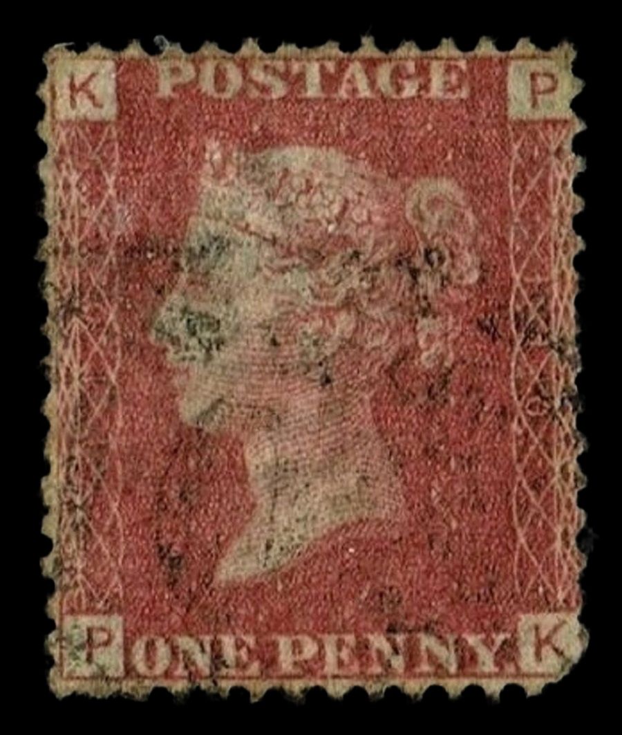GB QUEEN VICTORIA 1864 1d Red-Brown, SG43, Pl.110, Mi.40, K-P/P-K, Used GB QUEEN VICTORIA 1864 1d Red-Brown, SG43, Pl.110, Mi.40, K-P/P-K, Used