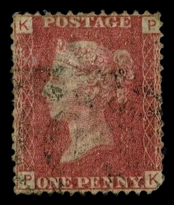 GB QUEEN VICTORIA 1864 1d Red-Brown, SG43, Pl.110, Mi.40, K-P/P-K, Used