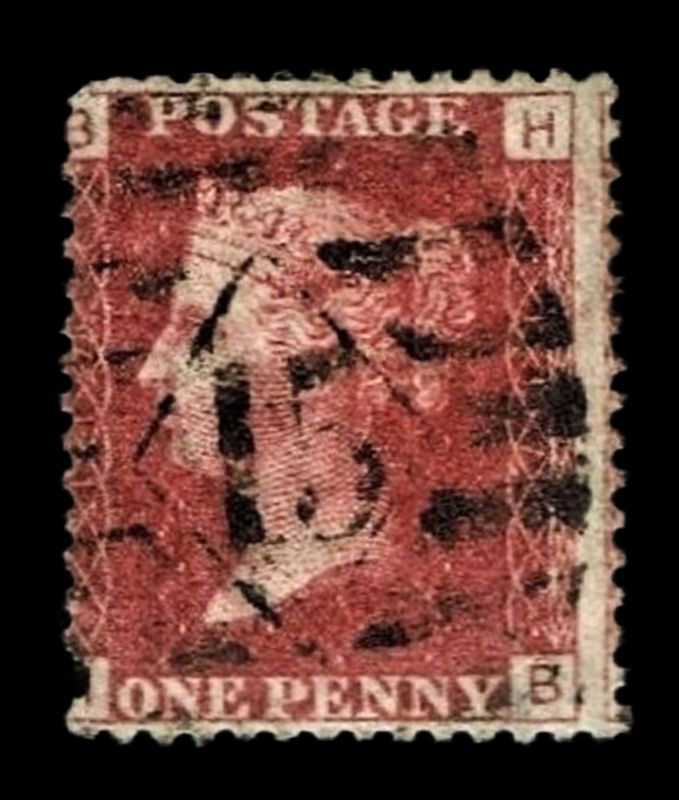 GB QUEEN VICTORIA 1864 1d Red-Brown, SG43, Pl.117, Mi.40, HB/BH, Used