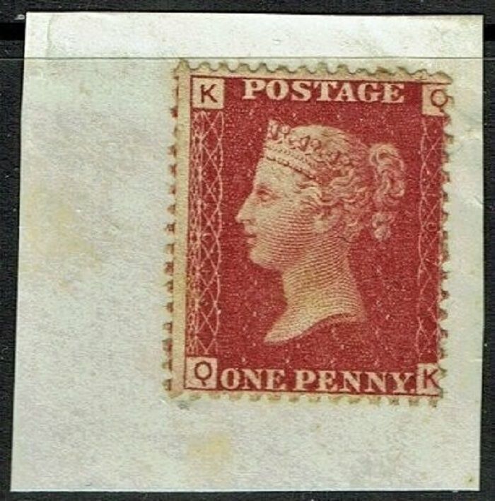 GB QUEEN VICTORIA 1864 1d Red-Brown, SG43, Pl.107, Mi.40, K-Q/Q-K, Mint GB QUEEN VICTORIA 1864 1d Red-Brown, SG43, Pl.107, Mi.40, K-Q/Q-K, Mint