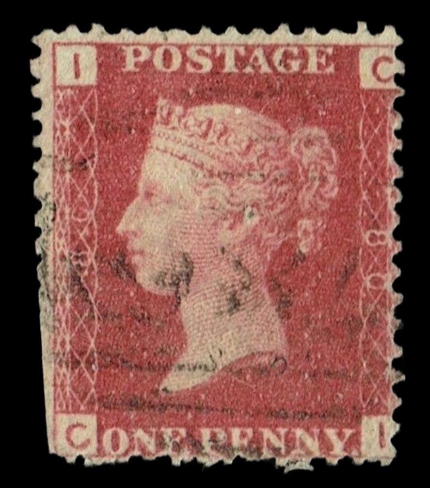 GB QUEEN VICTORIA 1864 1d Red-Brown, SG42, Pl.80, Mi.40, IC-CI, Used GB QUEEN VICTORIA 1864 1d Red-Brown, SG42, Pl.80, Mi.40, IC-CI, Used