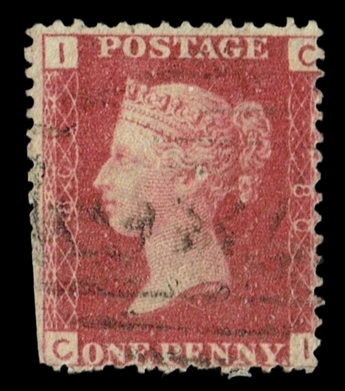 GB QUEEN VICTORIA 1864 1d Red-Brown, SG42, Pl.80, Mi.40, IC-CI, Used