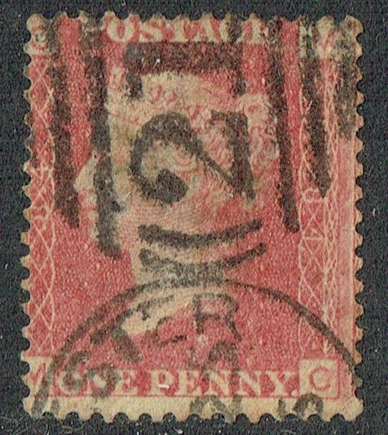 GB QUEEN VICTORIA 1864 1d Red-Brown, SG42, Pl.84, Mi.40, C-M/M-C, Used GB QUEEN VICTORIA 1864 1d Red-Brown, SG42, Pl.84, Mi.40, C-M/M-C, Used