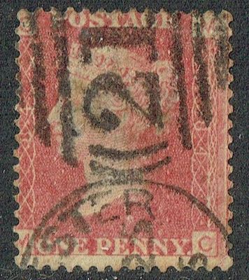 GB QUEEN VICTORIA 1864 1d Red-Brown, SG42, Pl.84, Mi.40, C-M/M-C, Used