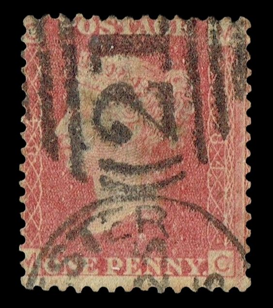 GB QUEEN VICTORIA 1864 1d Red-Brown, SG43, Pl.84, Mi.40, CM-MC, Used