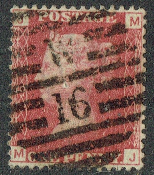 GB QUEEN VICTORIA 1864 1d Red-Brown, SG42, Pl.85, Mi.40, J-M/M-J, Used