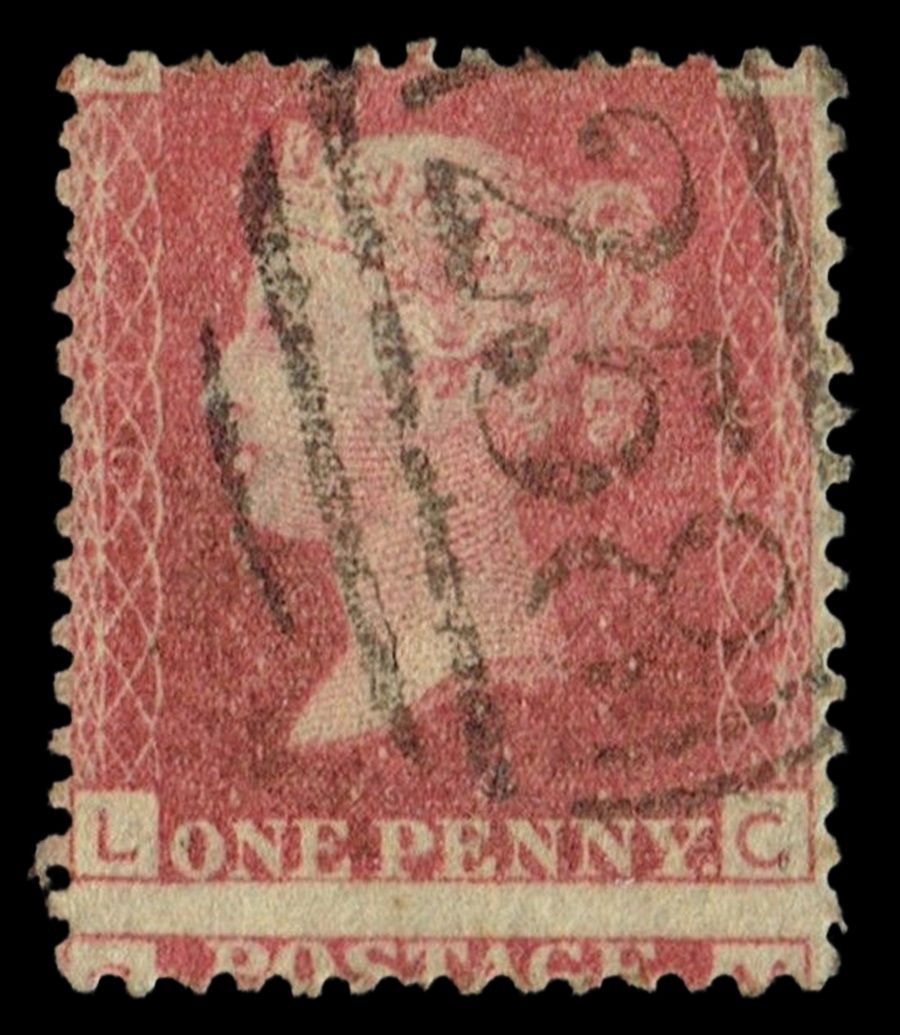 GB QUEEN VICTORIA 1864 1d Red-Brown, SG43, Pl.94, Mi.40, LC-CL, Used GB QUEEN VICTORIA 1864 1d Red-Brown, SG43, Pl.94, Mi.40, LC-CL, Used
