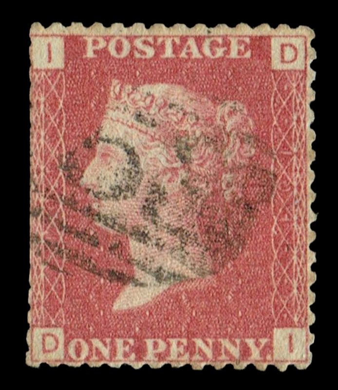 GB QUEEN VICTORIA 1864 1d Red-Brown, SG43, Pl.101, Mi.40, DI/ID, Used