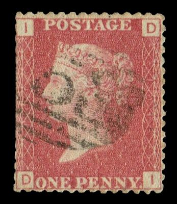 GB QUEEN VICTORIA 1864 1d Red-Brown, SG43, Pl.101, Mi.40, DI/ID, Used